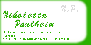 nikoletta paulheim business card